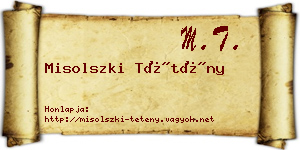 Misolszki Tétény névjegykártya